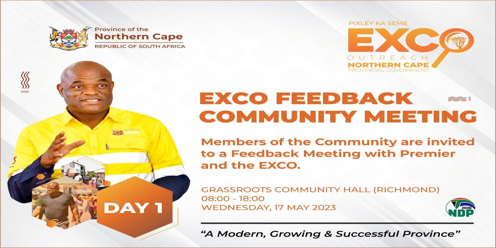 remier Dr. Zamani Saul, will lead the Exco Feedback Community meeting