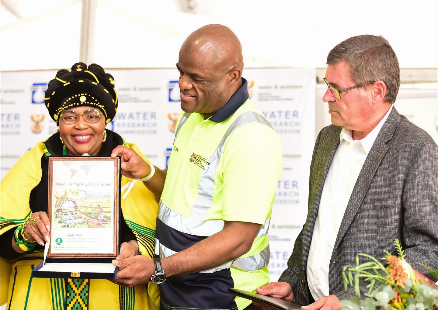 OFFICIAL HANDOVER OF THE WORLD HERITAGE IRRIGATION STRUCTURE TO THE ORANGE VAAL WATER USERS ASSOCIATION AND REFURBISHED WATER PURIFICATION PLANT.
