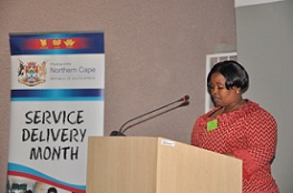 Acting Premier delivering her speech